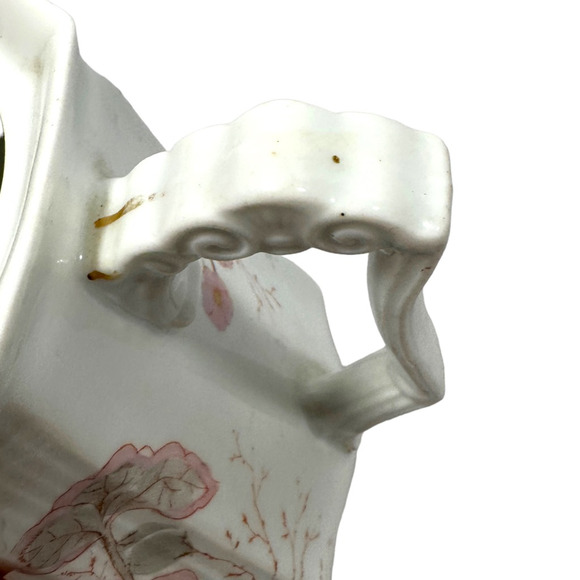 Vintage L Straus & Sons Teapot Porcelain Coffee Pot LS&S Floral Pink Yellow Blue - Picture 10 of 12